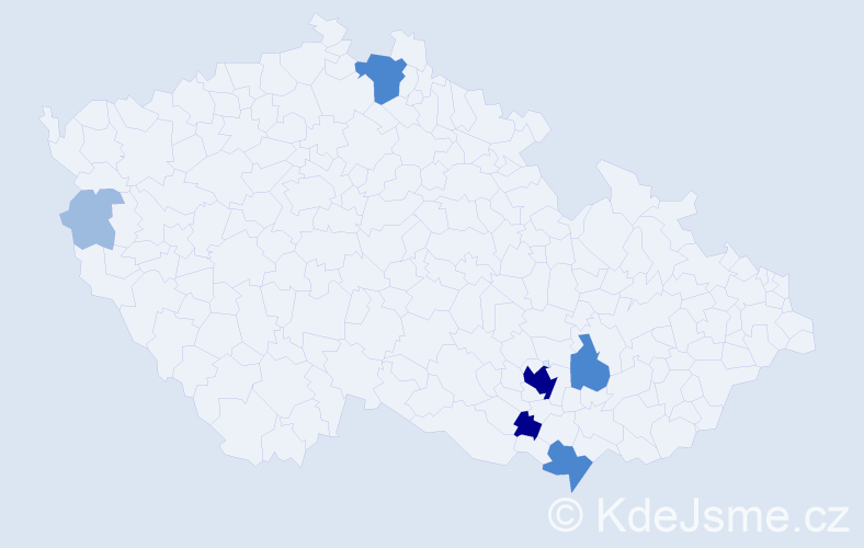 Příjmení: 'Kajanovič', počet výskytů 15 v celé ČR