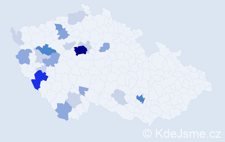 Příjmení: 'Strych', počet výskytů 63 v celé ČR
