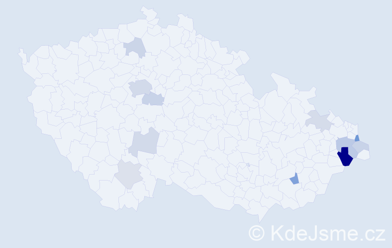 Příjmení: 'Karlická', počet výskytů 26 v celé ČR