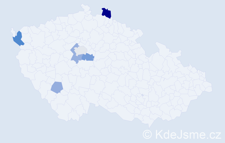 Příjmení: 'Kompitová', počet výskytů 13 v celé ČR