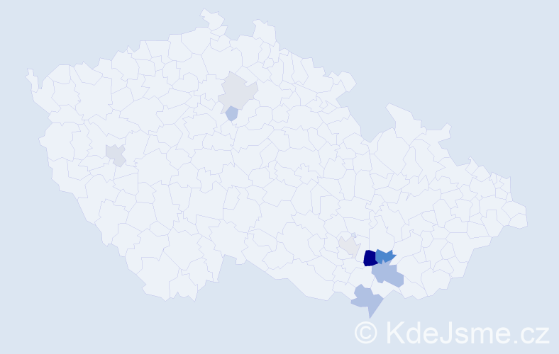 Příjmení: 'Čamlík', počet výskytů 23 v celé ČR