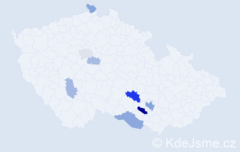 Příjmení: 'Zeisel', počet výskytů 21 v celé ČR