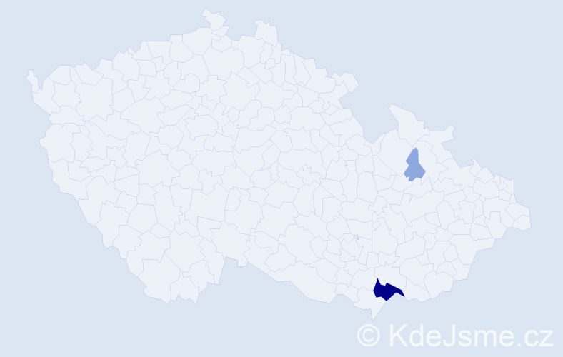 Příjmení: 'Rewaj', počet výskytů 7 v celé ČR