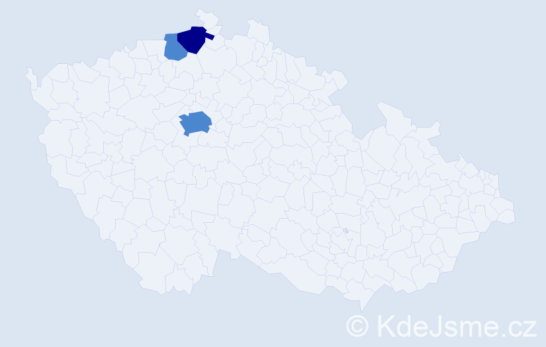 Příjmení: 'Nazárko', počet výskytů 5 v celé ČR
