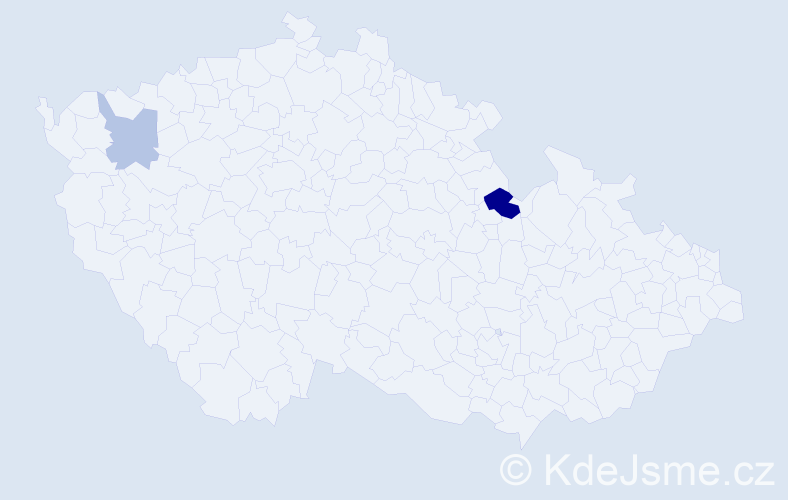 Příjmení: 'Kališíková', počet výskytů 4 v celé ČR