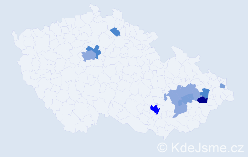 Příjmení: 'Kunetka', počet výskytů 32 v celé ČR