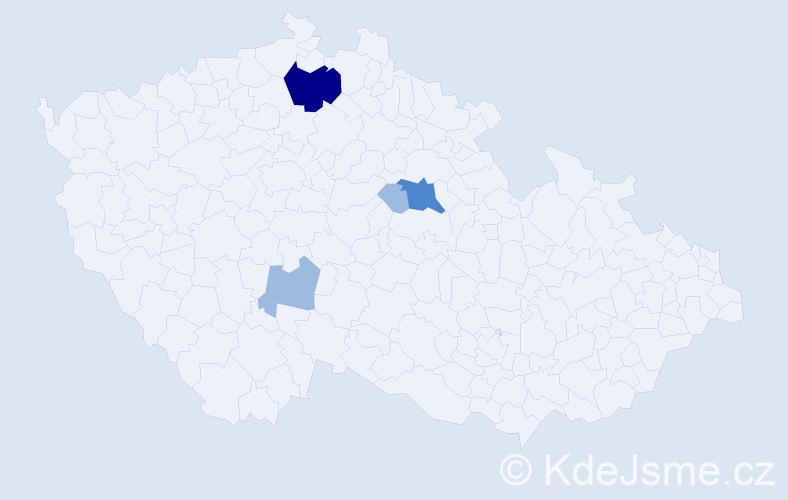 Příjmení: 'Klukas', počet výskytů 8 v celé ČR