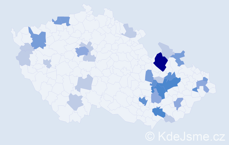 Příjmení: 'Aberlová', počet výskytů 78 v celé ČR