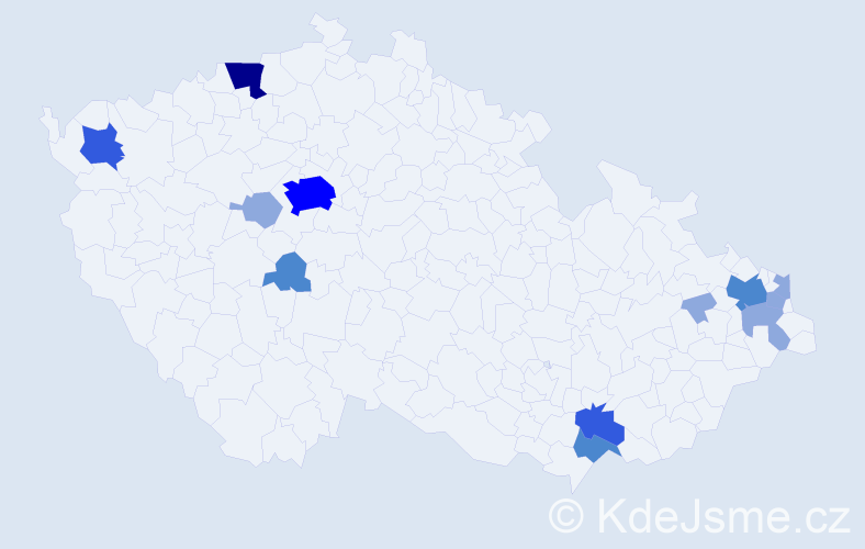 Příjmení: 'Marhefková', počet výskytů 26 v celé ČR