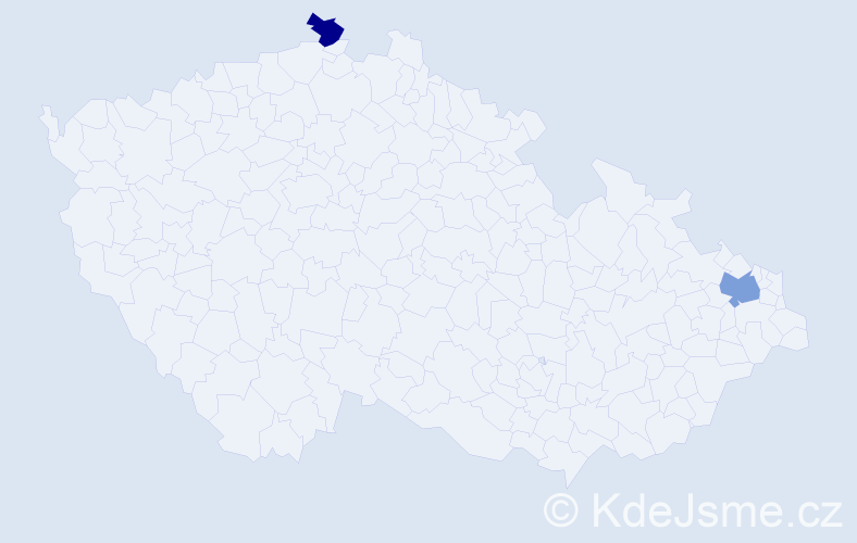Příjmení: 'Čigašová', počet výskytů 8 v celé ČR