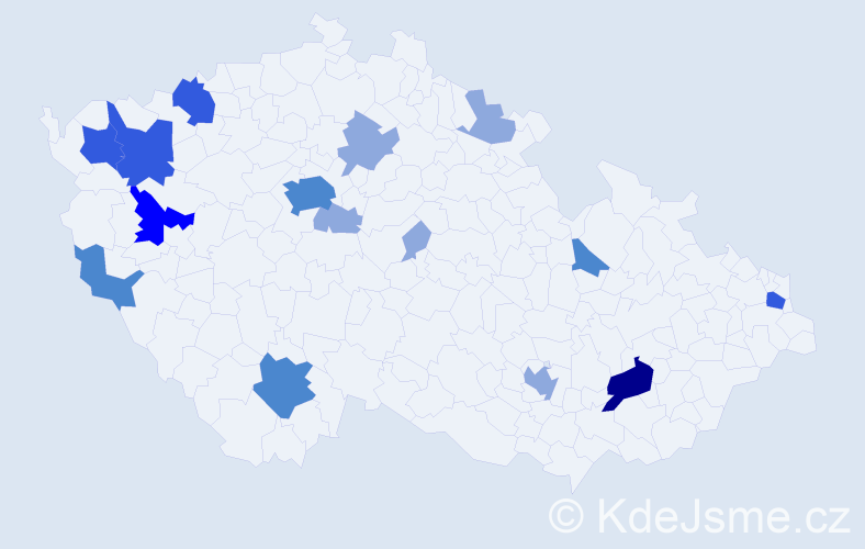 Příjmení: 'Süč', počet výskytů 34 v celé ČR