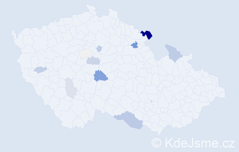 Příjmení: 'Korityák', počet výskytů 26 v celé ČR