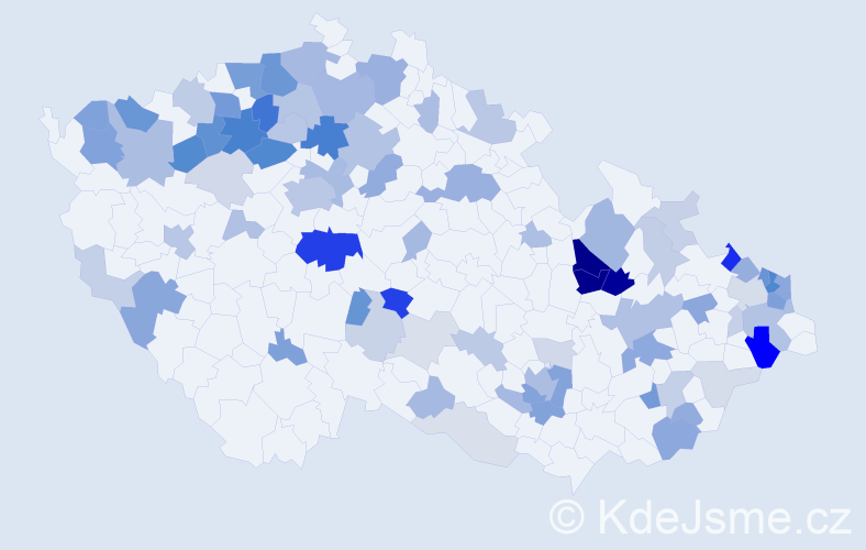 Příjmení: 'Milková', počet výskytů 243 v celé ČR