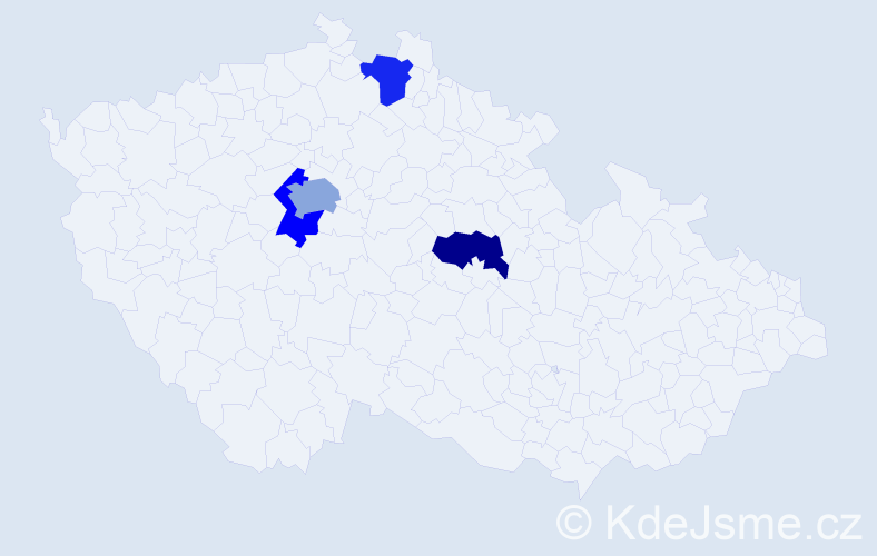 Příjmení: 'Babey', počet výskytů 5 v celé ČR