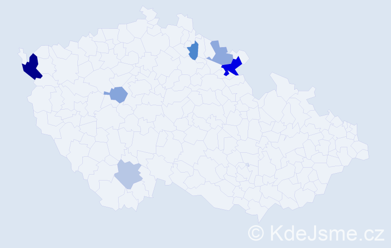 Příjmení: 'Lofová', počet výskytů 12 v celé ČR