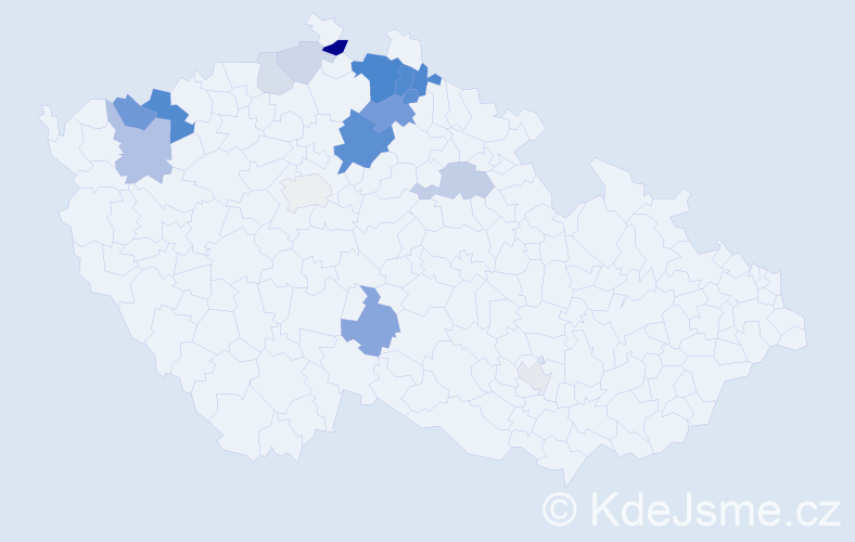 Příjmení: 'Bitmanová', počet výskytů 48 v celé ČR
