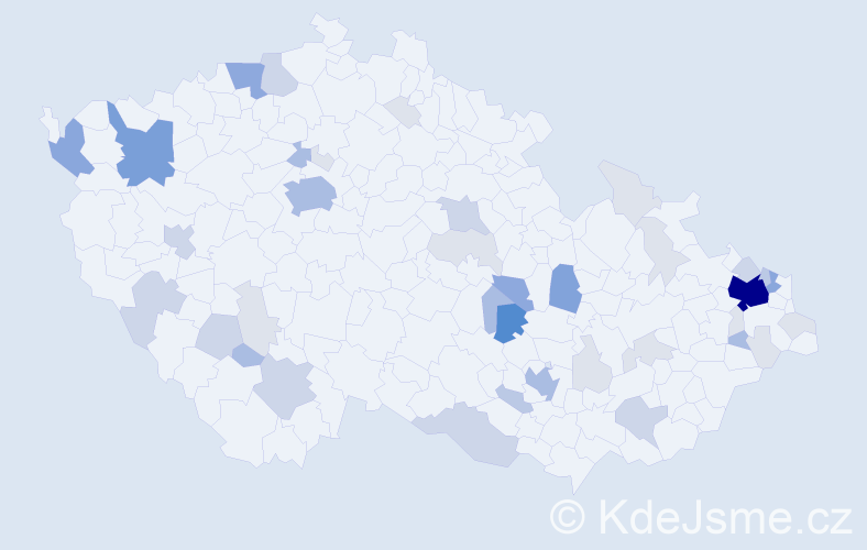 Příjmení: 'Kaša', počet výskytů 137 v celé ČR