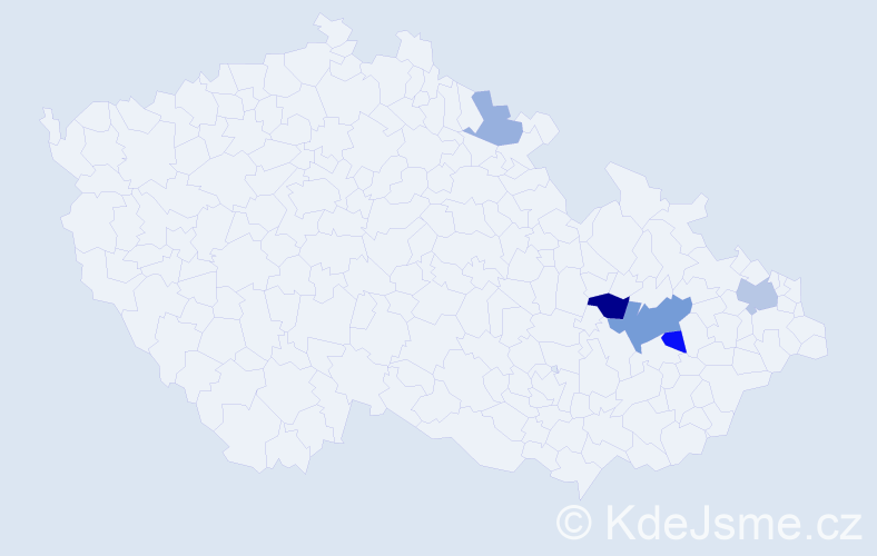 Příjmení: 'Sivaničová', počet výskytů 9 v celé ČR