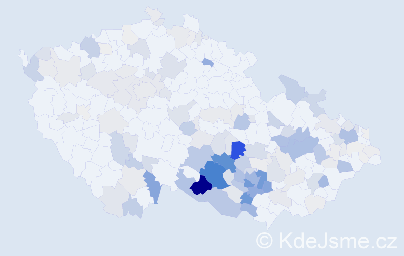 Příjmení: 'Vrbka', počet výskytů 590 v celé ČR