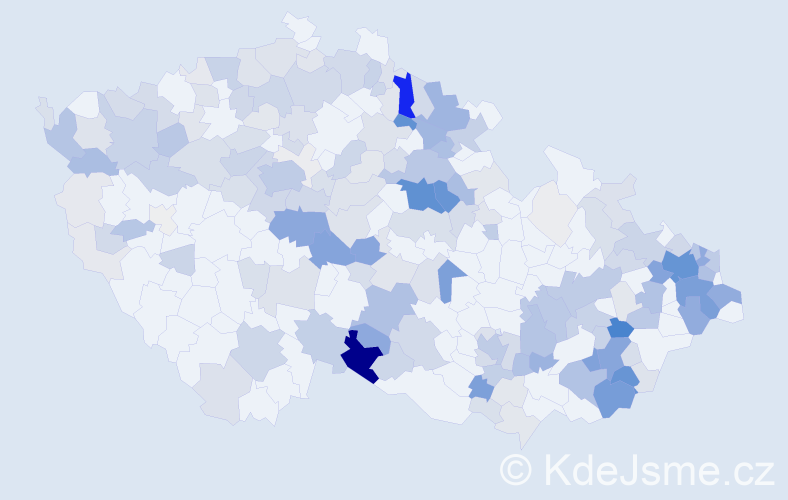 Příjmení: 'Urbancová', počet výskytů 805 v celé ČR