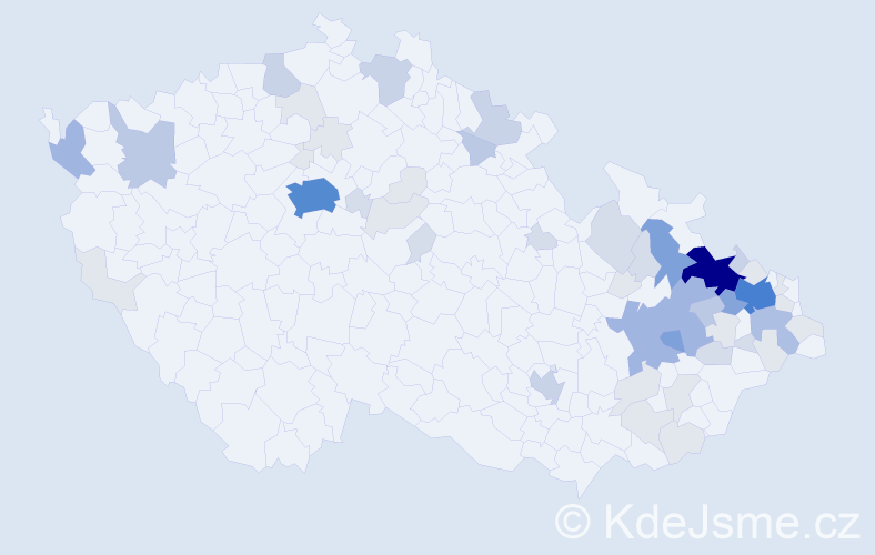 Příjmení: 'Balhar', počet výskytů 195 v celé ČR