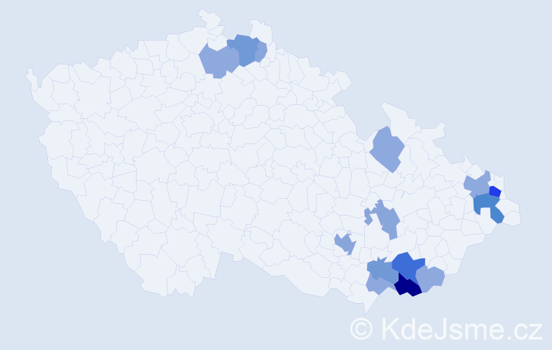 Příjmení: 'Goroš', počet výskytů 42 v celé ČR