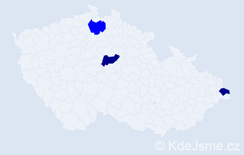 Příjmení: 'Podimák', počet výskytů 5 v celé ČR