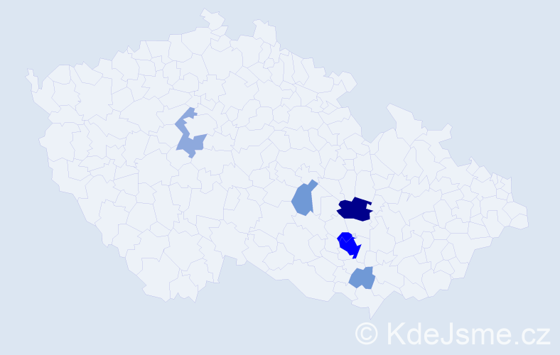Příjmení: 'Meduňa', počet výskytů 19 v celé ČR