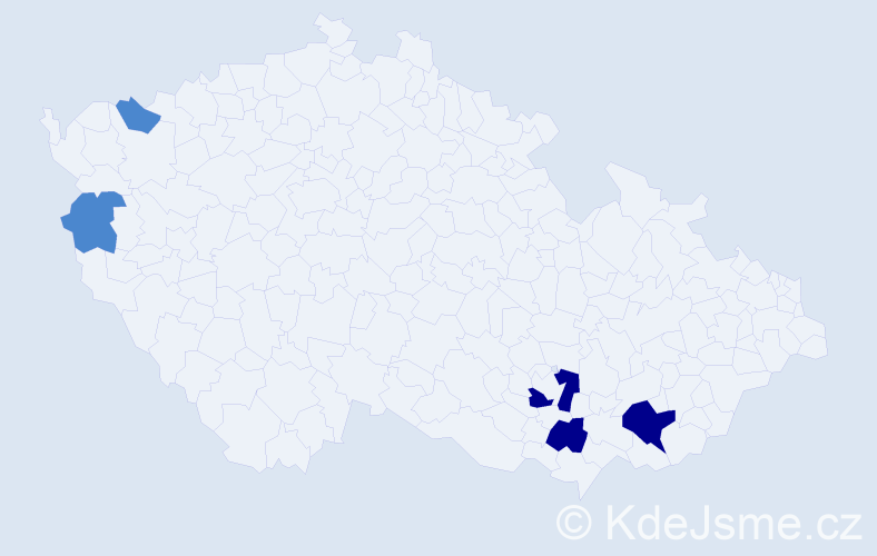 Příjmení: 'Zambo', počet výskytů 11 v celé ČR