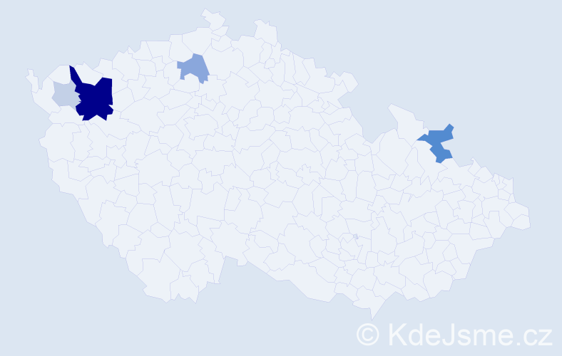 Příjmení: 'Fridel', počet výskytů 18 v celé ČR