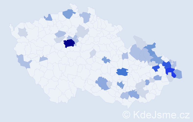 Příjmení: 'Murínová', počet výskytů 131 v celé ČR