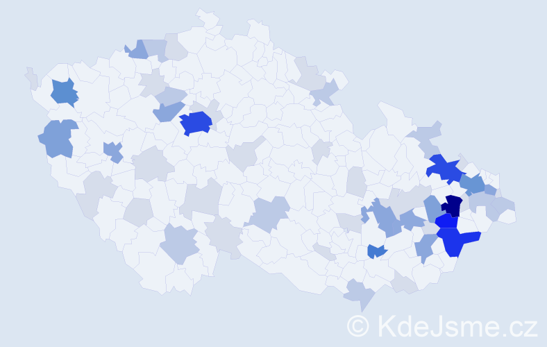 Příjmení: 'Štec', počet výskytů 171 v celé ČR