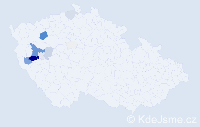 Příjmení: 'Multrusová', počet výskytů 18 v celé ČR