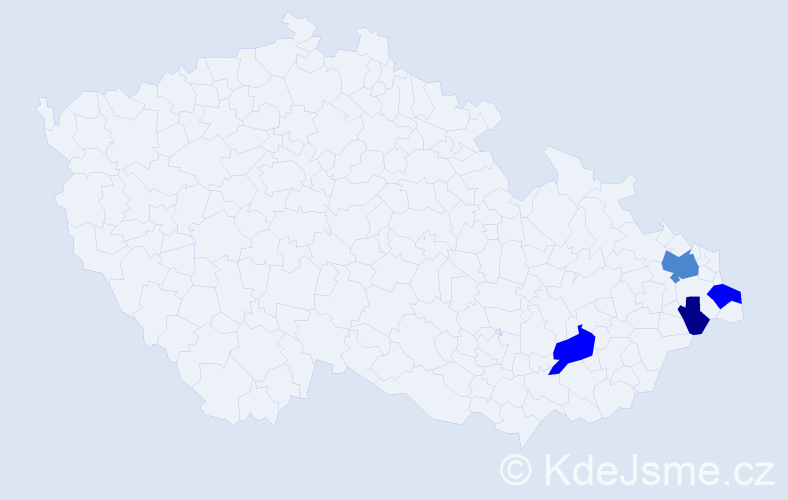 Příjmení: 'Burá', počet výskytů 8 v celé ČR