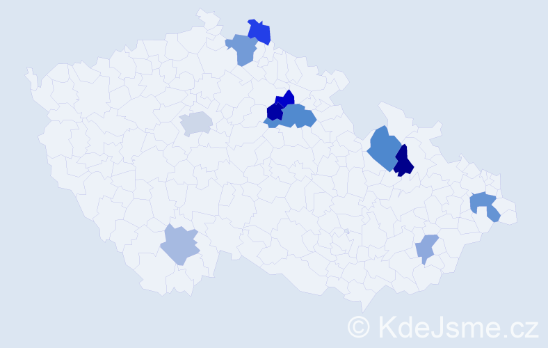 Příjmení: 'Gonšenica', počet výskytů 18 v celé ČR