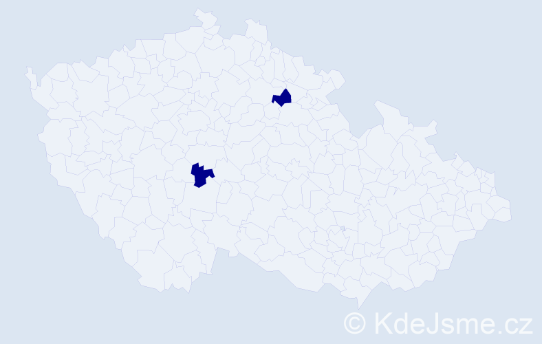 Příjmení: 'Bánszki', počet výskytů 2 v celé ČR