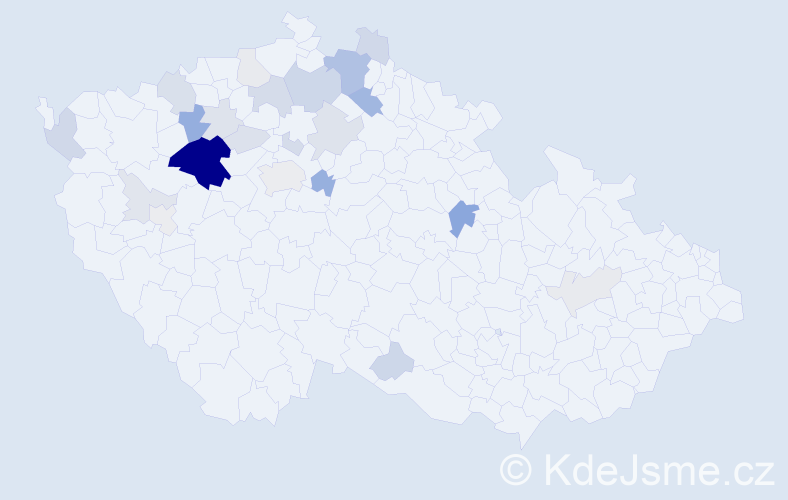 Příjmení: 'Bretšnajdr', počet výskytů 76 v celé ČR