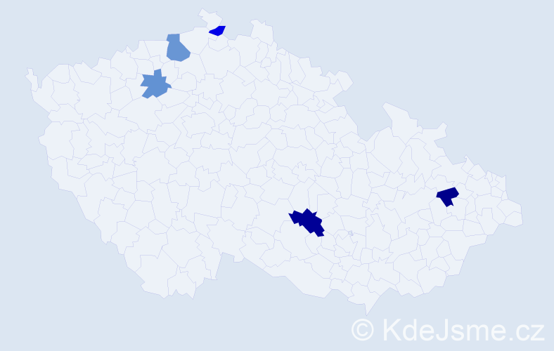 Příjmení: 'Tautermanová', počet výskytů 7 v celé ČR
