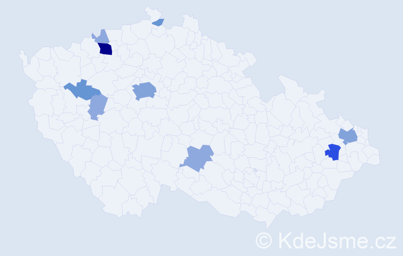 Příjmení: 'Kozlok', počet výskytů 26 v celé ČR