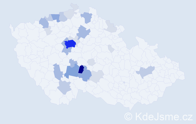 Příjmení: 'Pošustová', počet výskytů 81 v celé ČR