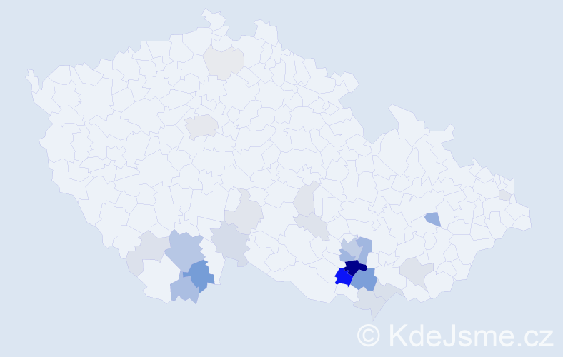 Příjmení: 'Kelblová', počet výskytů 100 v celé ČR