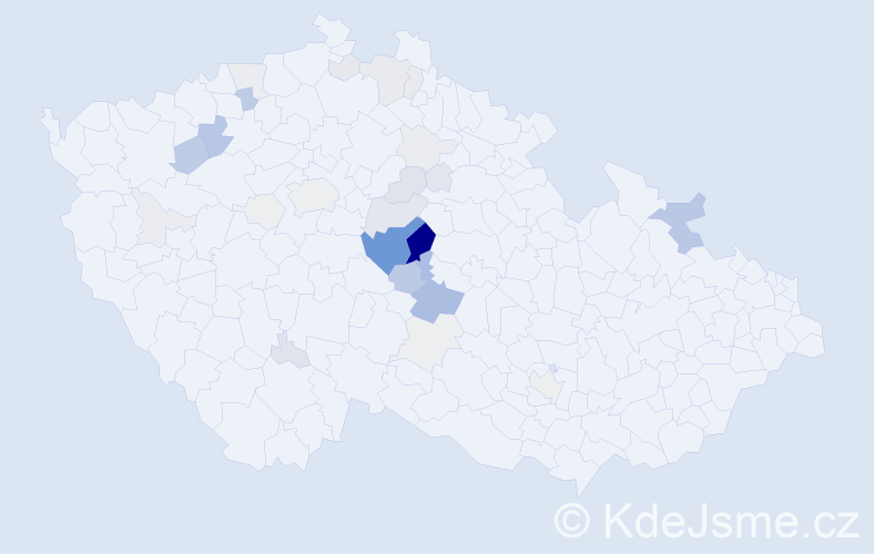 Příjmení: 'Kunášek', počet výskytů 152 v celé ČR