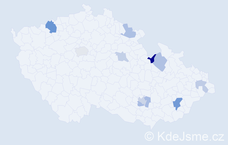 Příjmení: 'Andrews', počet výskytů 16 v celé ČR
