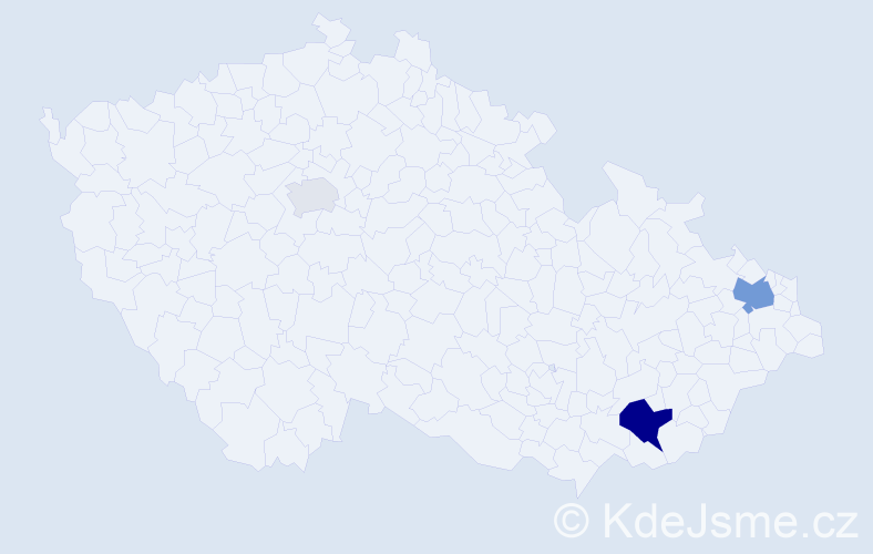 Příjmení: 'Tatařík', počet výskytů 15 v celé ČR