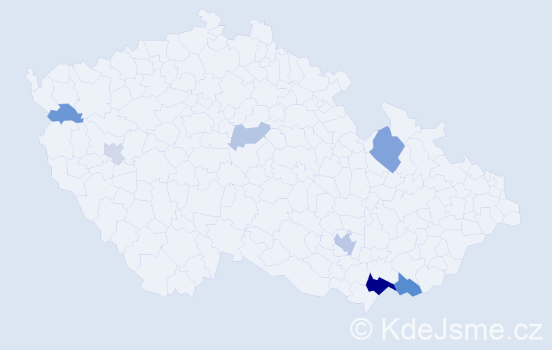 Příjmení: 'Irša', počet výskytů 17 v celé ČR