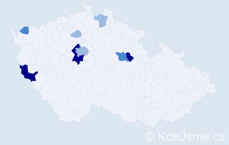 Příjmení: 'Markovics', počet výskytů 19 v celé ČR
