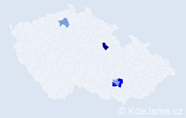 Příjmení: 'Pinčiar', počet výskytů 8 v celé ČR