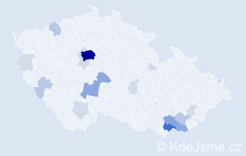 Příjmení: 'Ammer', počet výskytů 54 v celé ČR