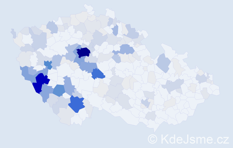 Příjmení: 'Babková', počet výskytů 643 v celé ČR