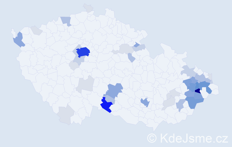 Příjmení: 'Besedová', počet výskytů 160 v celé ČR